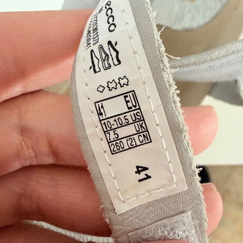 ECCO Flowt Wedge Sandals Women Size 10–10.5 US 41 EU Gray Nubuck Platform Comfor - Picture 12 of 14